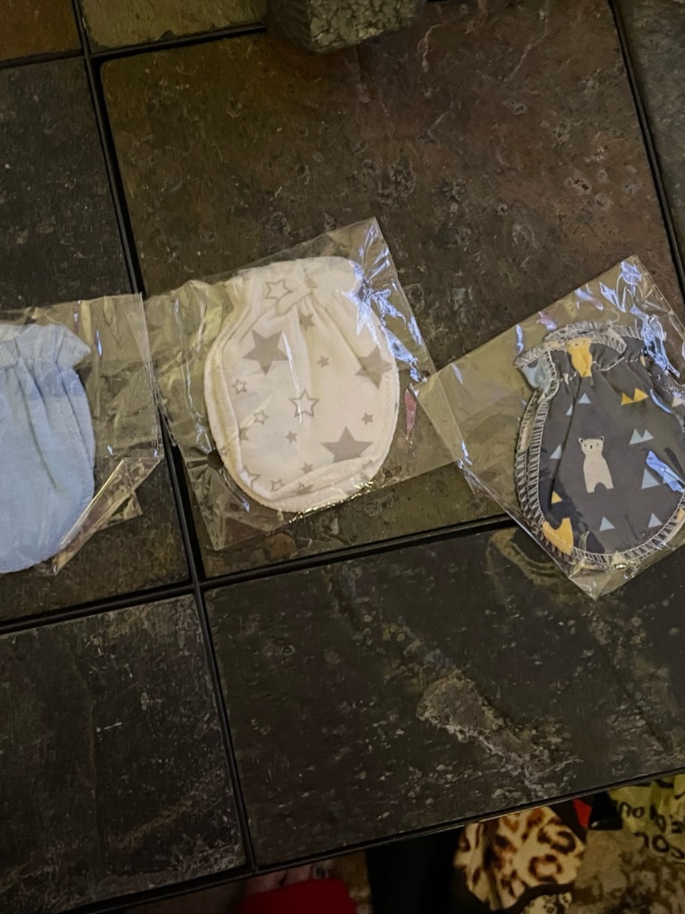 Unbranded Kids Mittens - Gray Star and Navy Bear Patterns